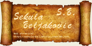 Sekula Beljaković vizit kartica